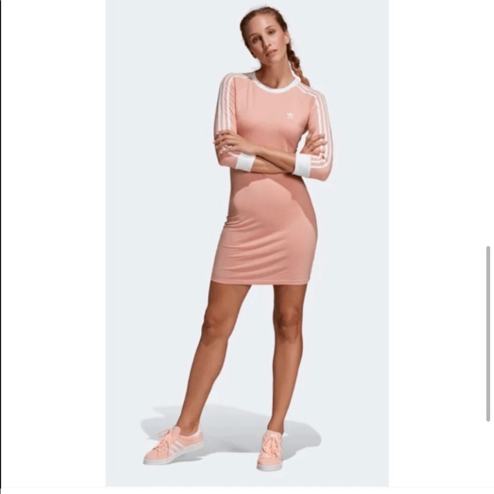 Adidas originals three stripe dusty pink dress